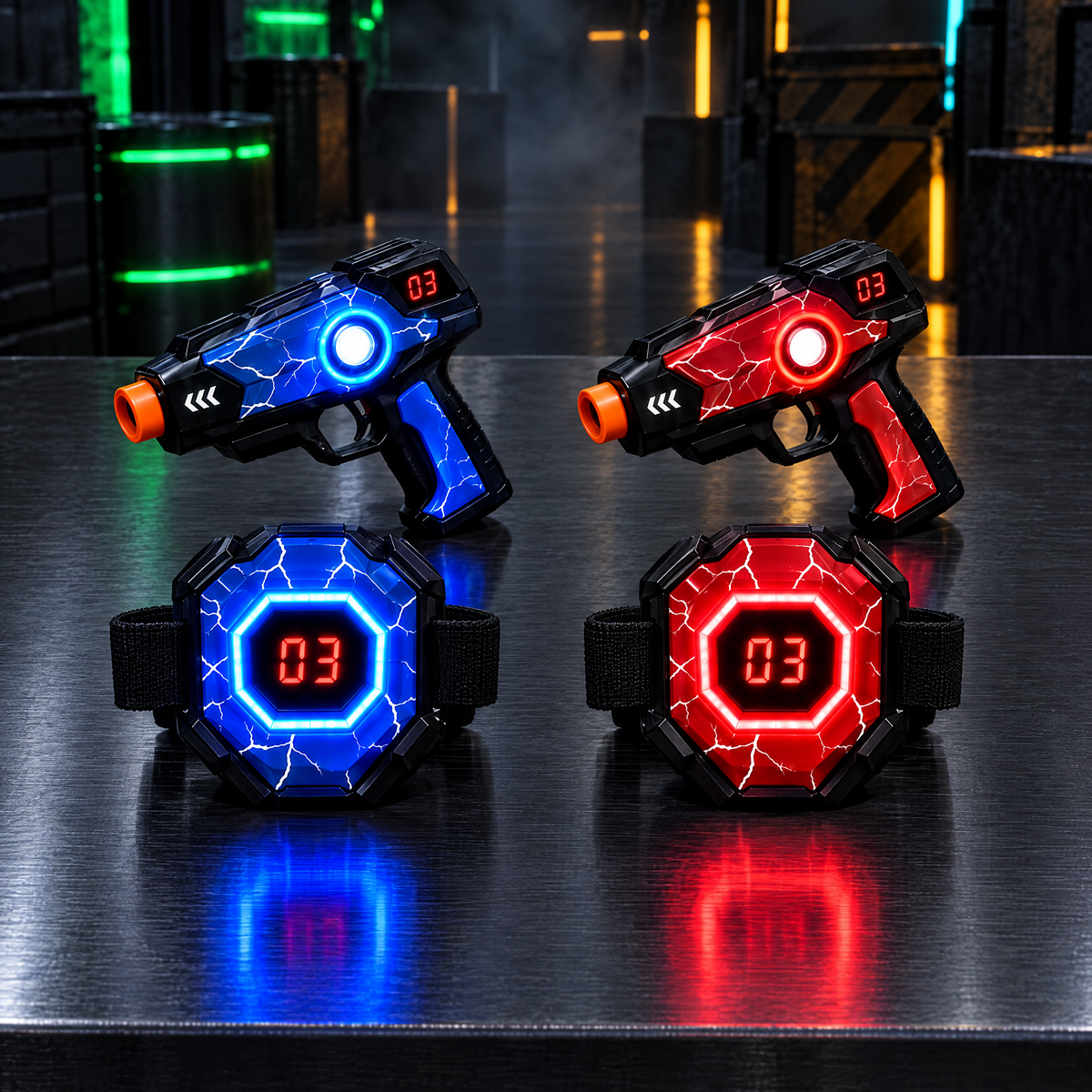 Zestaw Laserowa Wojna: 2 pistolety laserowe i 2 czujniki trafień